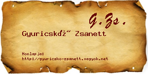 Gyuricskó Zsanett névjegykártya